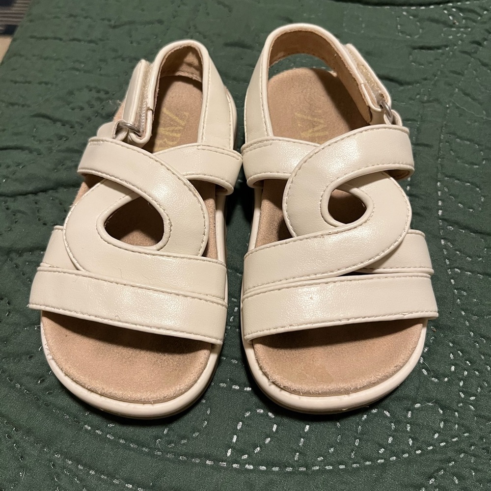 Zara cream and white sandals